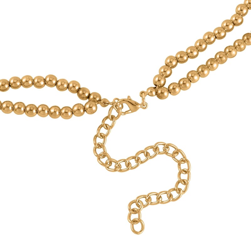 Hammer Textured Necklace 18-22 Inches and Earrings in Goldtone