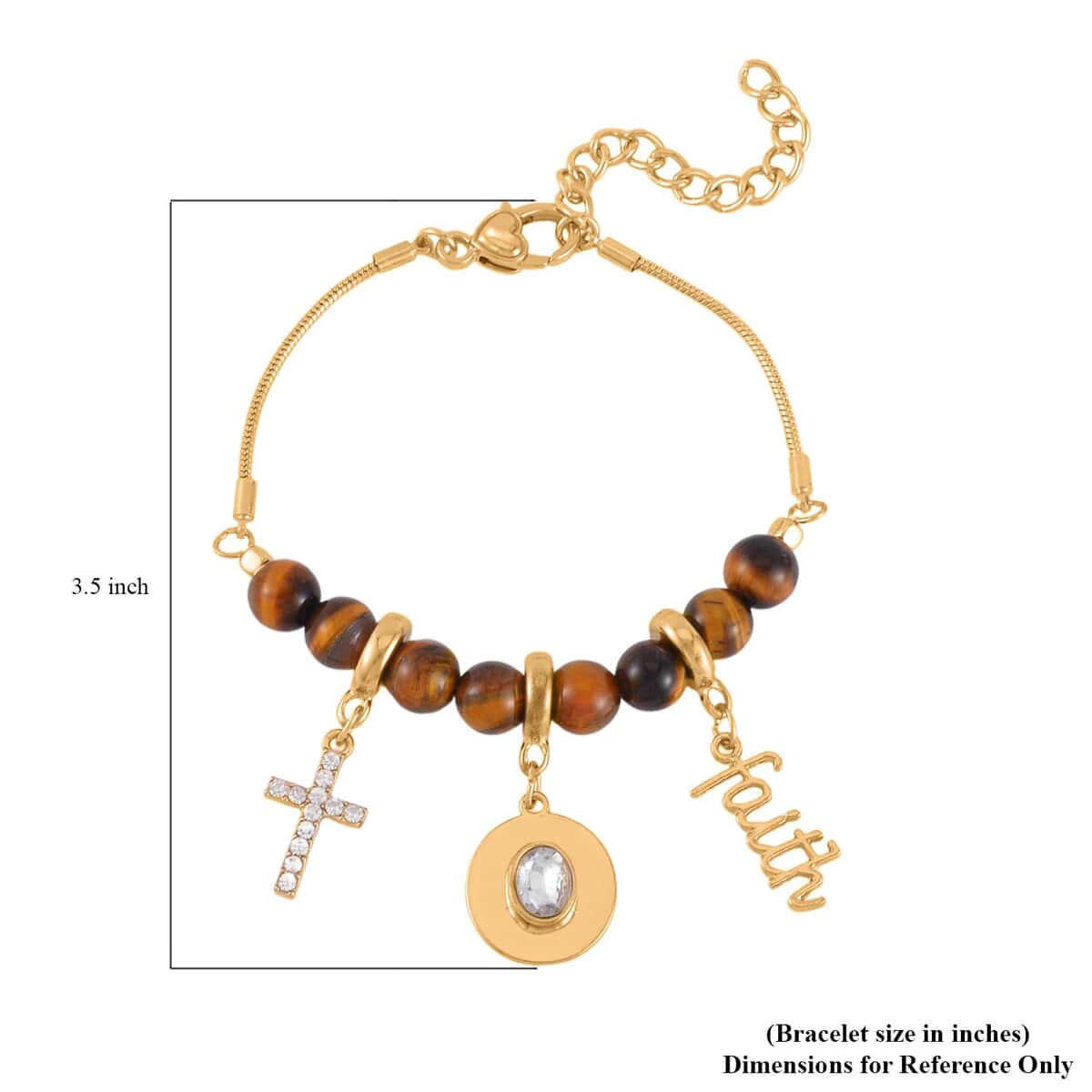 Black Agate, Tiger's Eye and Multi Gemstone Set of 2 Bracelet (7.5-9.5In) in Goldtone 100.00 ctw image number 4