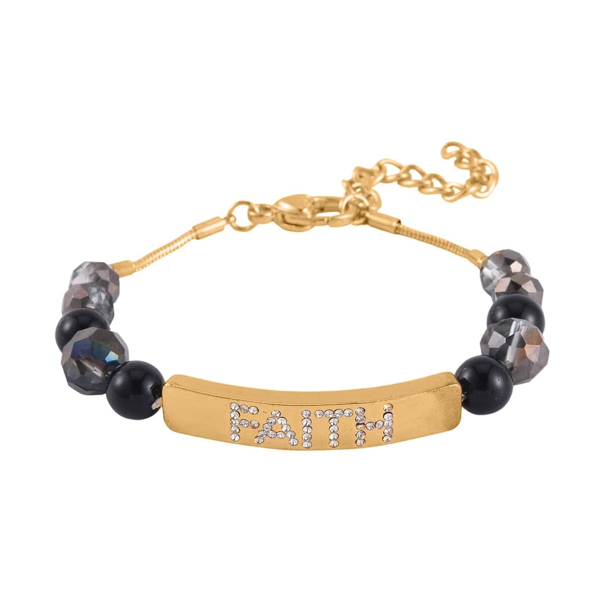 Black Agate, Tiger's Eye and Multi Gemstone Set of 2 Bracelet (7.5-9.5In) in Goldtone 100.00 ctw image number 5