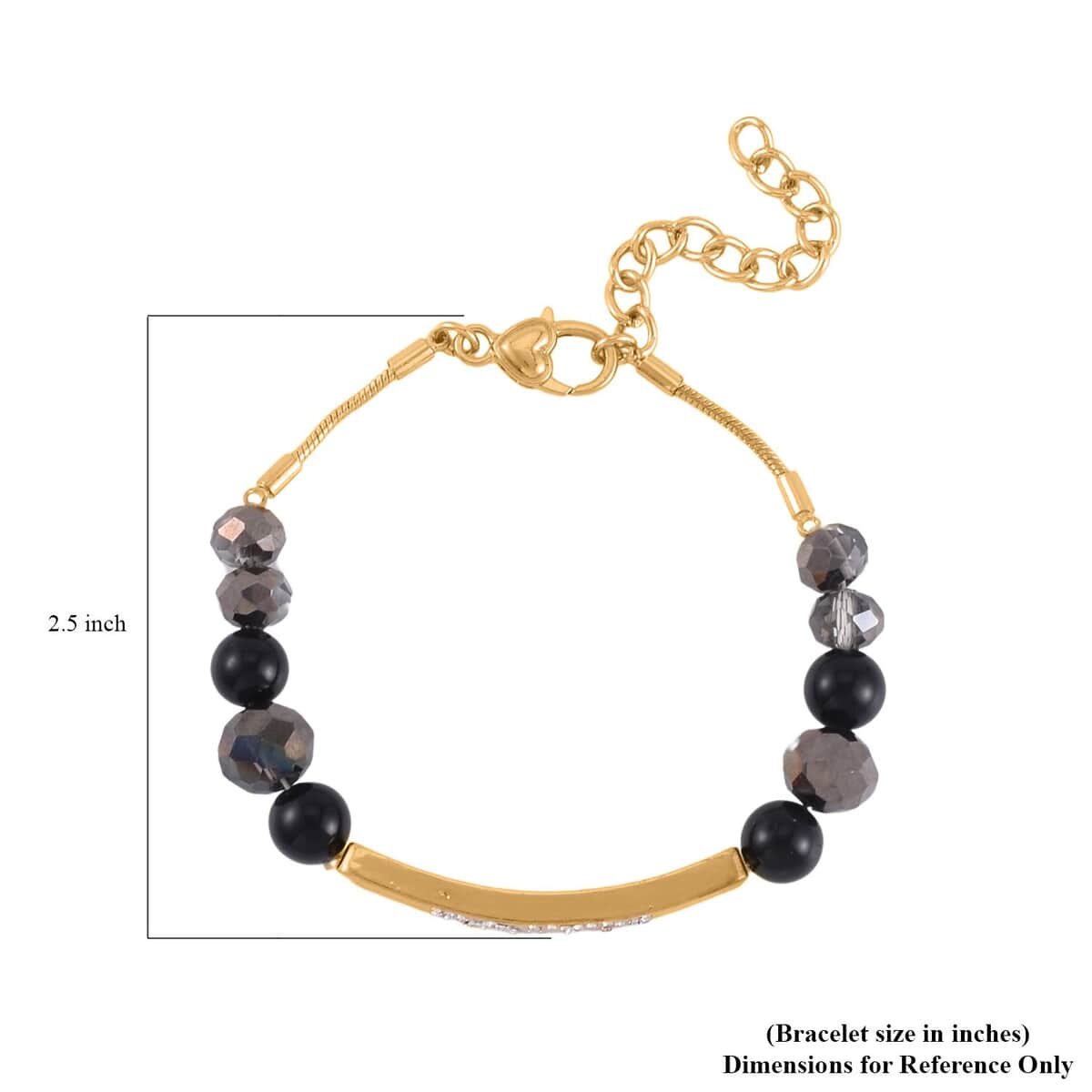 Black Agate, Tiger's Eye and Multi Gemstone Set of 2 Bracelet (7.5-9.5In) in Goldtone 100.00 ctw image number 7