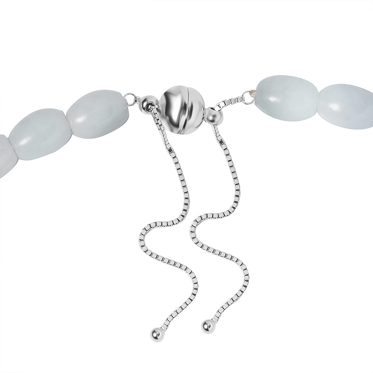 Natural Jade 538.35 ctw Barrel Stretch Bracelet (6.5-7.0In) and Earrings and Necklace 18-22 Inches in Rhodium Over Sterling Silver image number 3