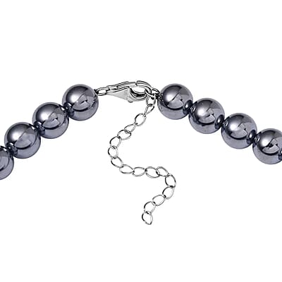 Terahertz 310.65 ctw Beaded Stretch Bracelet and Necklace in Rhodium Over Sterling Silver, Terahertz Hexagon Jewelry Set, Gift For Her 18-20 Inches