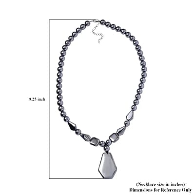 Terahertz 310.65 ctw Beaded Stretch Bracelet and Necklace in Rhodium Over Sterling Silver, Terahertz Hexagon Jewelry Set, Gift For Her 18-20 Inches