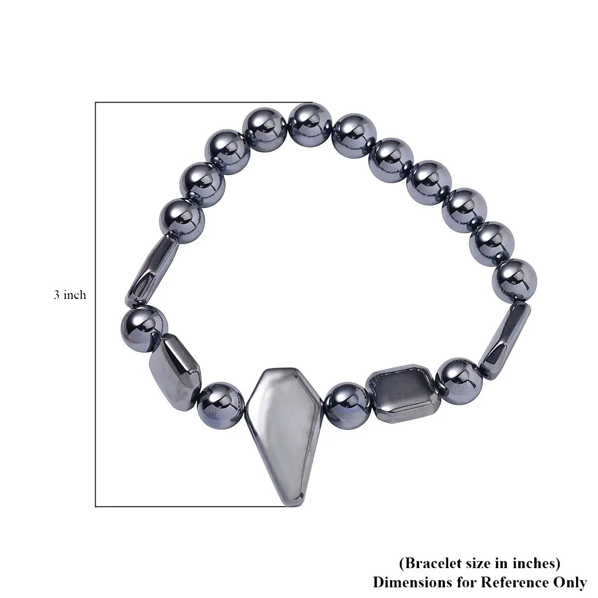 Terahertz 310.65 ctw Beaded Stretch Bracelet and Necklace in Rhodium Over Sterling Silver, Terahertz Hexagon Jewelry Set, Gift For Her 18-20 Inches