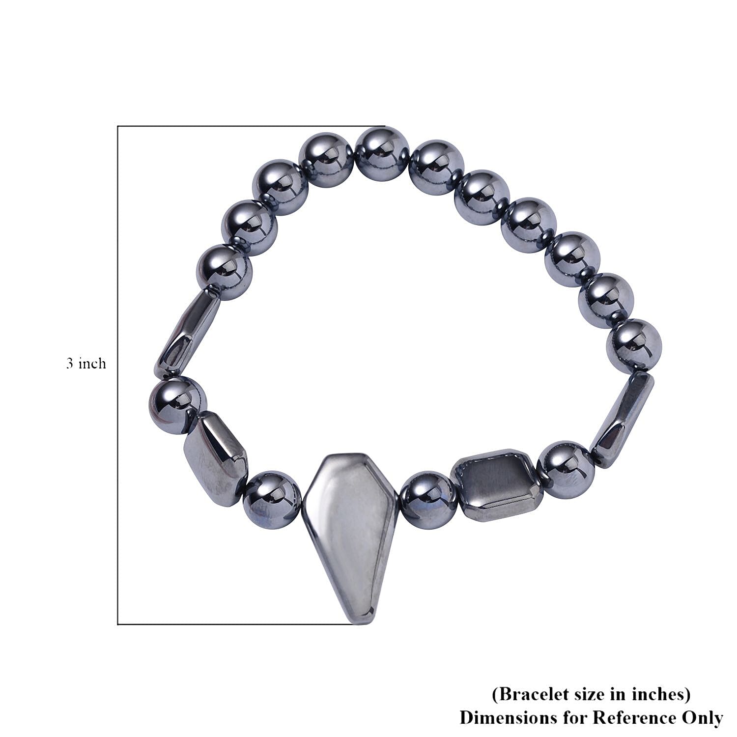 Terahertz 310.65 ctw Beaded Stretch Bracelet and Necklace in Rhodium Over Sterling Silver, Terahertz Hexagon Jewelry Set, Gift For Her 18-20 Inches