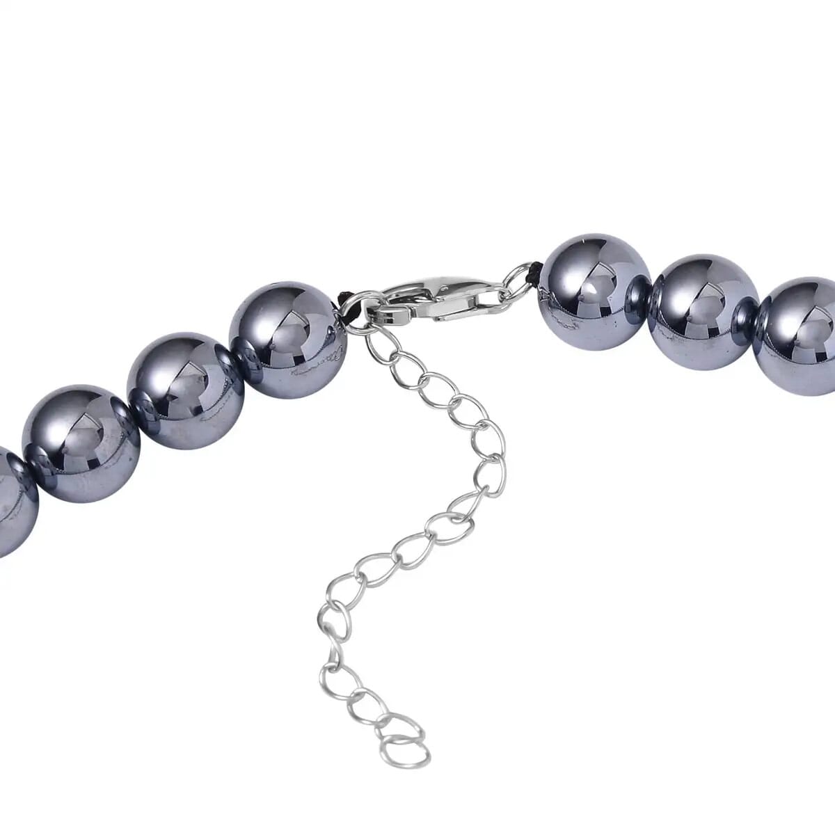 Terahertz 300.00 ctw Beaded Stretch Bracelet and Necklace in Rhodium Over Sterling Silver, Terahertz Pear Jewelry Set, Gift For Her 18-20 Inches image number 4