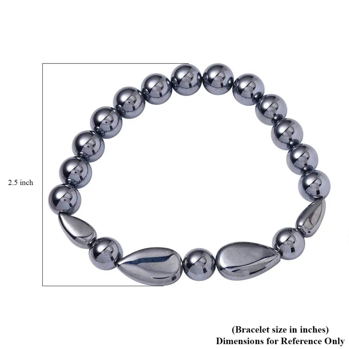Terahertz 300.00 ctw Beaded Stretch Bracelet and Necklace in Rhodium Over Sterling Silver, Terahertz Pear Jewelry Set, Gift For Her 18-20 Inches image number 6