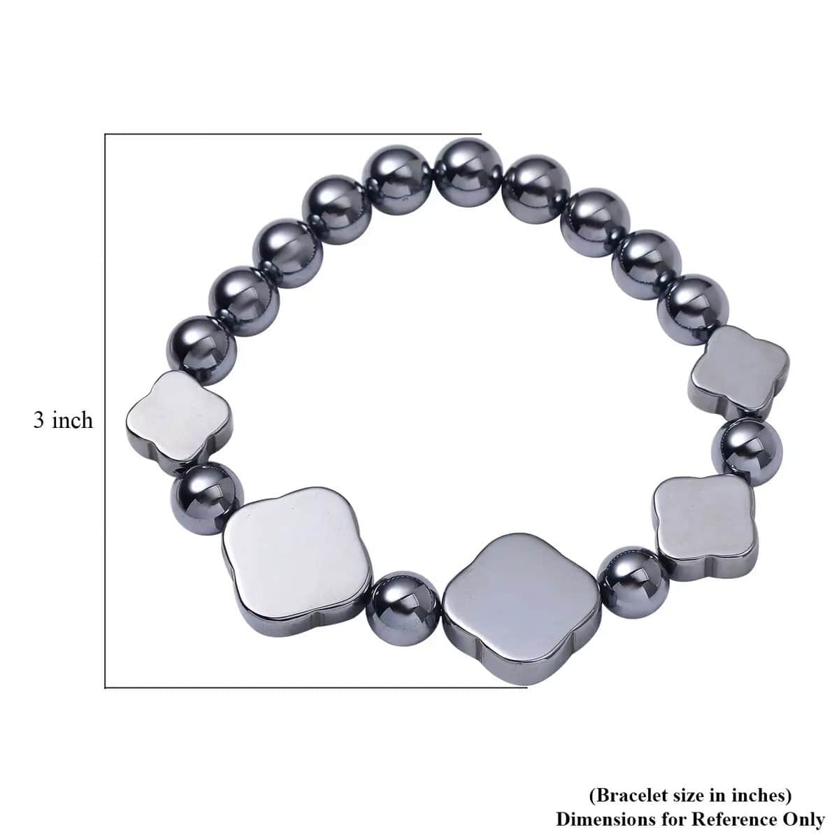 Terahertz Beaded Stretch Bracelet and Necklace 18-20 Inches in Rhodium Over Sterling Silver, Terahertz Clover Jewelry Set, Gift For Her 353.80 ctw image number 6