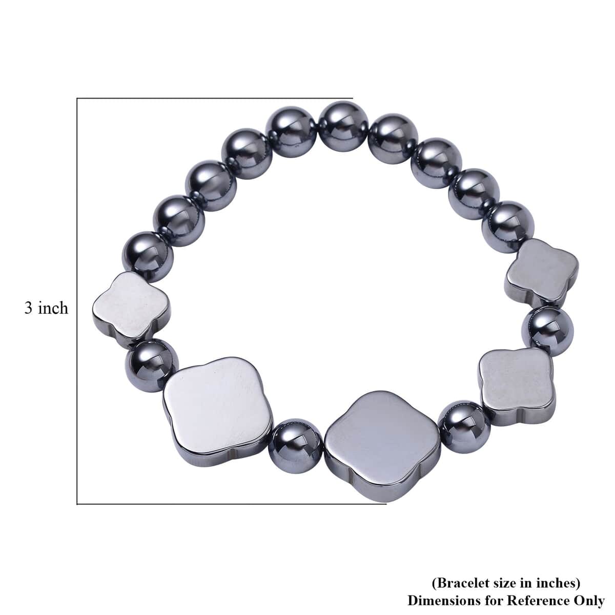 Terahertz Beaded Stretch Bracelet and Necklace 18-20 Inches in Rhodium Over Sterling Silver, Terahertz Clover Jewelry Set, Gift For Her 353.80 ctw image number 7