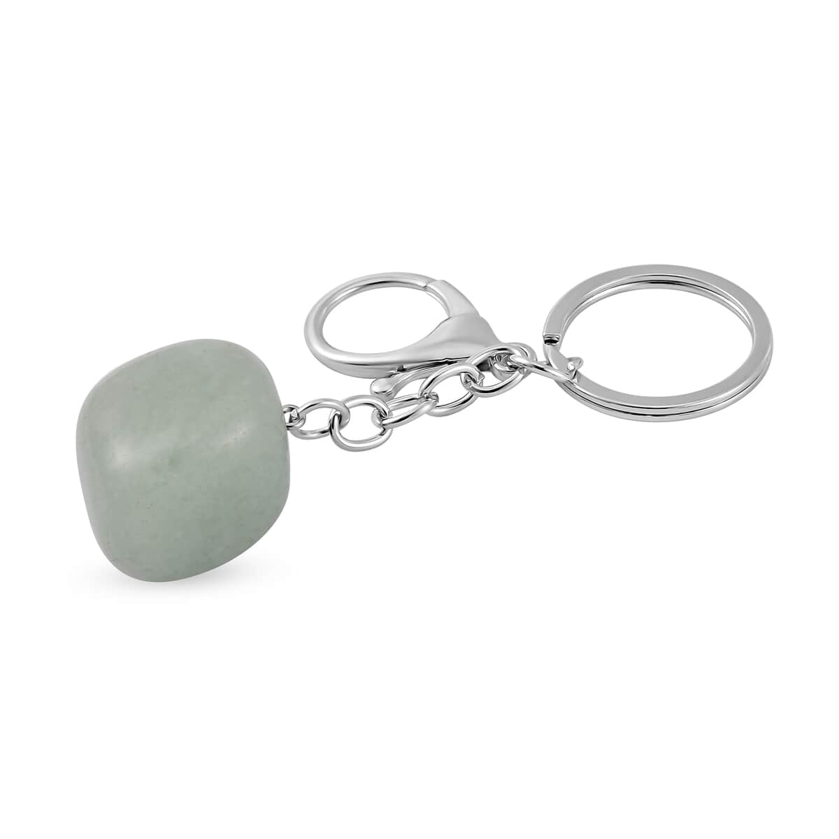 Set of 3 Green Aventurine, Brazilian Smoky Quartz, White Crystal Quartz Keychains in Silvertone 324.00 ctw image number 2