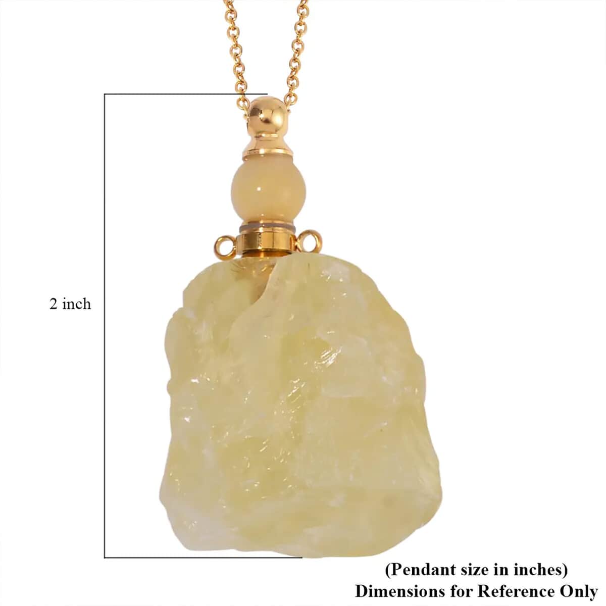 Brazilian Citrine Perfume Bottle Pendant in Goldtone with ION Plated Yellow Gold Stainless Steel Necklace 18-20 Inches 100.00 ctw image number 6