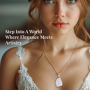 White Crystal Quartz 100.00 ctw Perfume Bottle Pendant in Goldtone with ION Plated Yellow Gold Stainless Steel Necklace 18-20 Inches