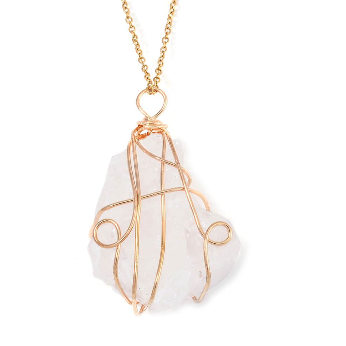 Galilea Rose Quartz, Brazilian Smoky Quartz and White Crystal Quartz Pendant in Goldtone with ION Plated Yellow Gold Stainless Steel Necklace 20-22 Inches 294.00 ctw image number 3