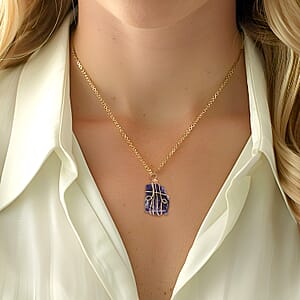 Fluorite, Amethyst and Citrine 294.00 ctw Pendant in Goldtone with ION Plated Yellow Gold Stainless Steel Necklace 20-22 Inches