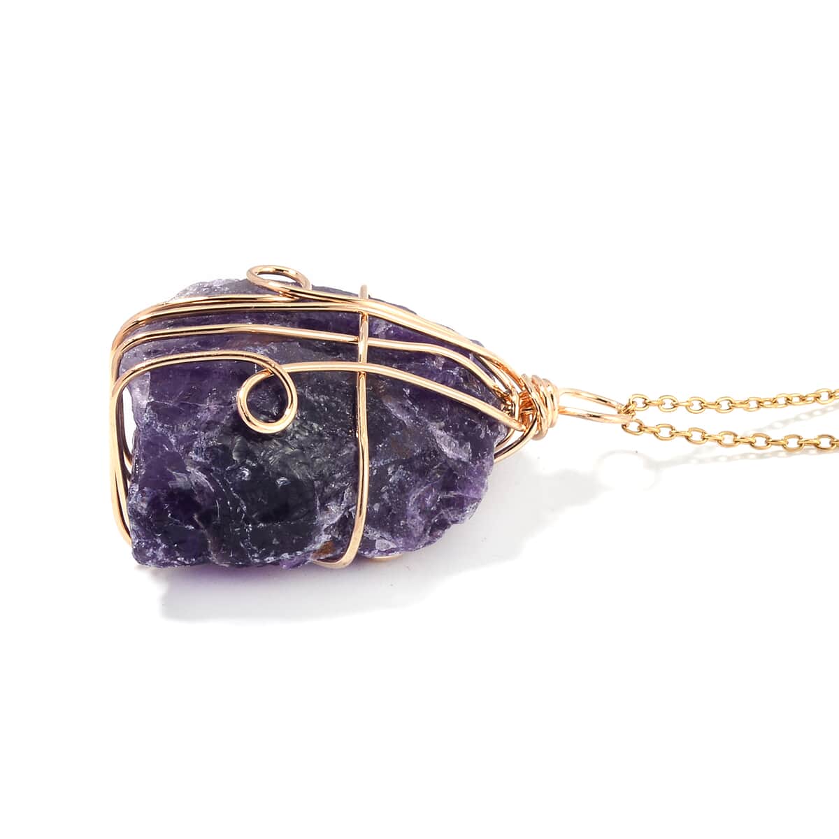 Fluorite, Amethyst and Citrine 294.00 ctw Pendant in Goldtone with ION Plated Yellow Gold Stainless Steel Necklace 20-22 Inches image number 2