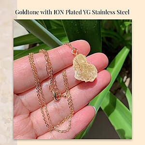 Fluorite, Amethyst and Citrine 294.00 ctw Pendant in Goldtone with ION Plated Yellow Gold Stainless Steel Necklace 20-22 Inches