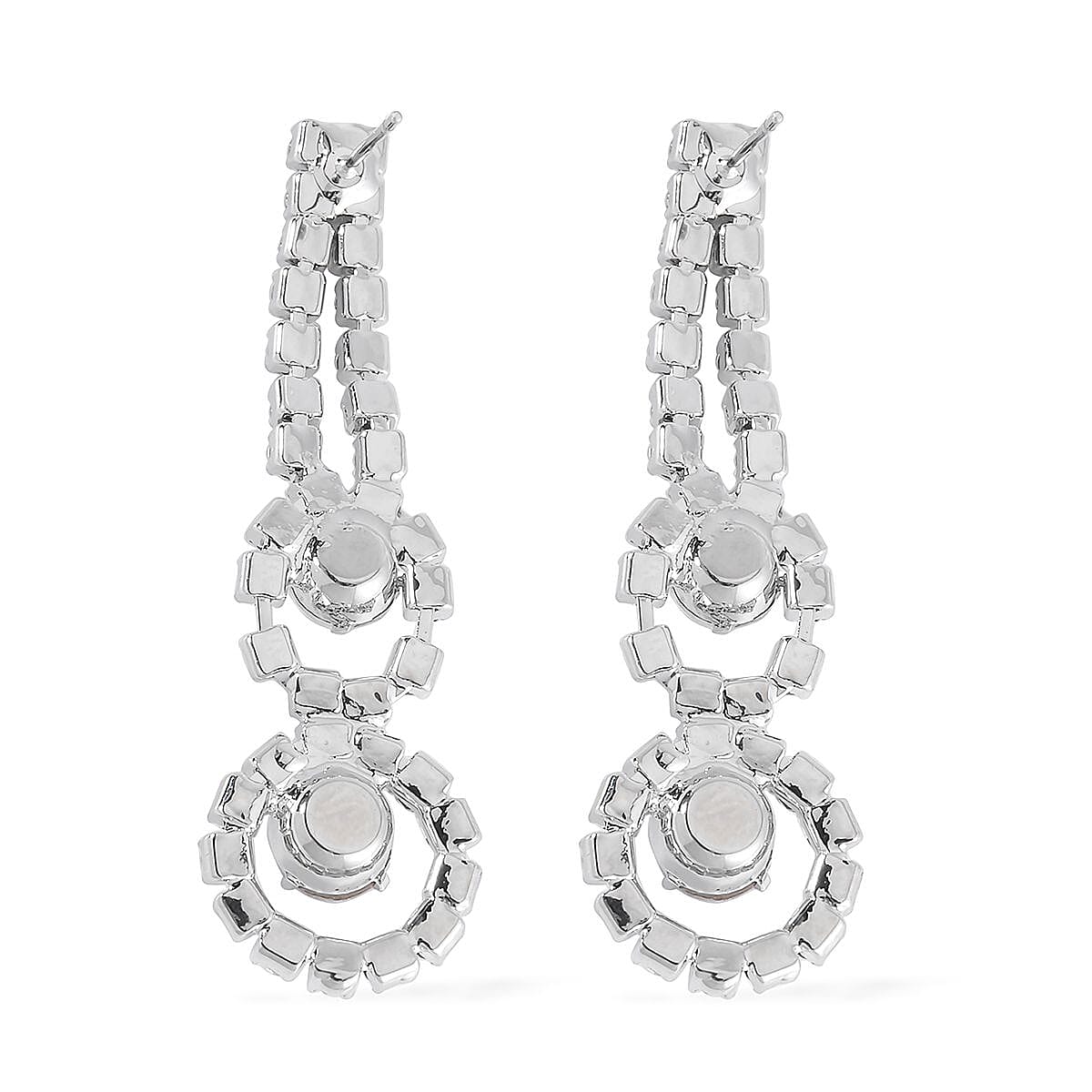 Austrian Crystal Necklace 20-22 Inches and Earrings in Silvertone image number 6