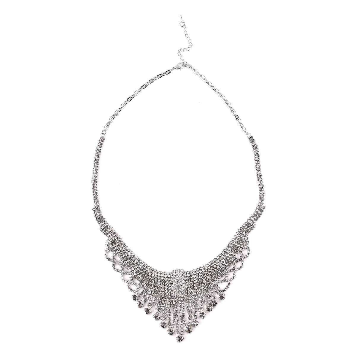 Buy Austrian Crystal Necklace 20-22 Inches and Earrings in Silvertone ...