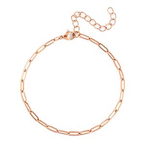 Set of 3 Paperclip Bracelet in ION Plated RG Stainless Steel (7.50-9.50In)