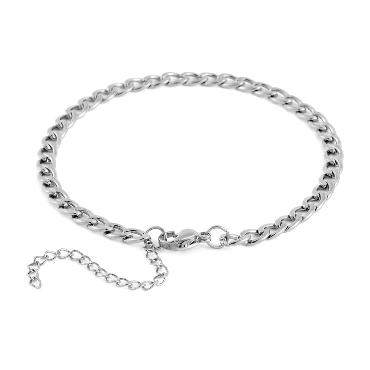 Set of 3 Curb Chain Bracelet in Stainless Steel (7.50-9.50In) image number 4