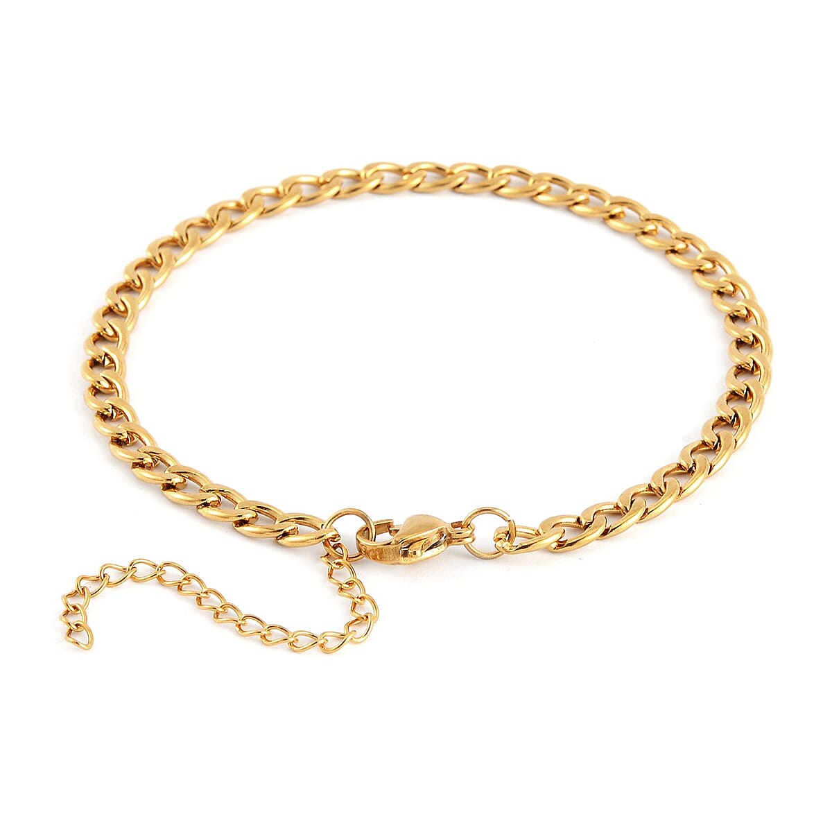 Set of 3 Curb Chain Bracelet in ION Plated YG Stainless Steel (7.50-9.50In) image number 3