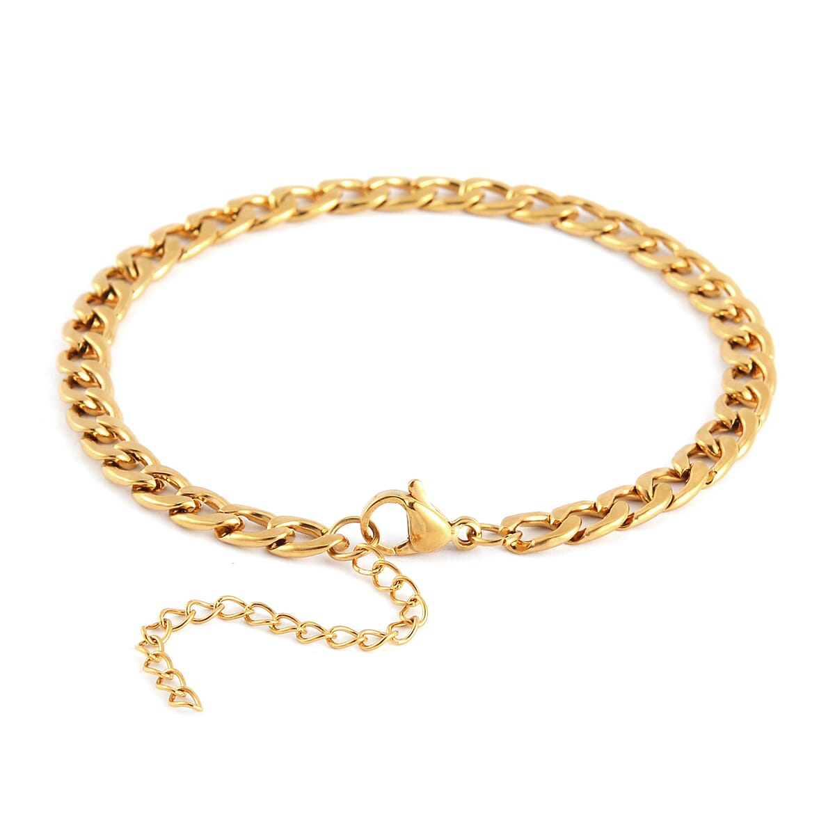 Set of 3 Curb Chain Bracelet in ION Plated YG Stainless Steel (7.50-9.50In) image number 5
