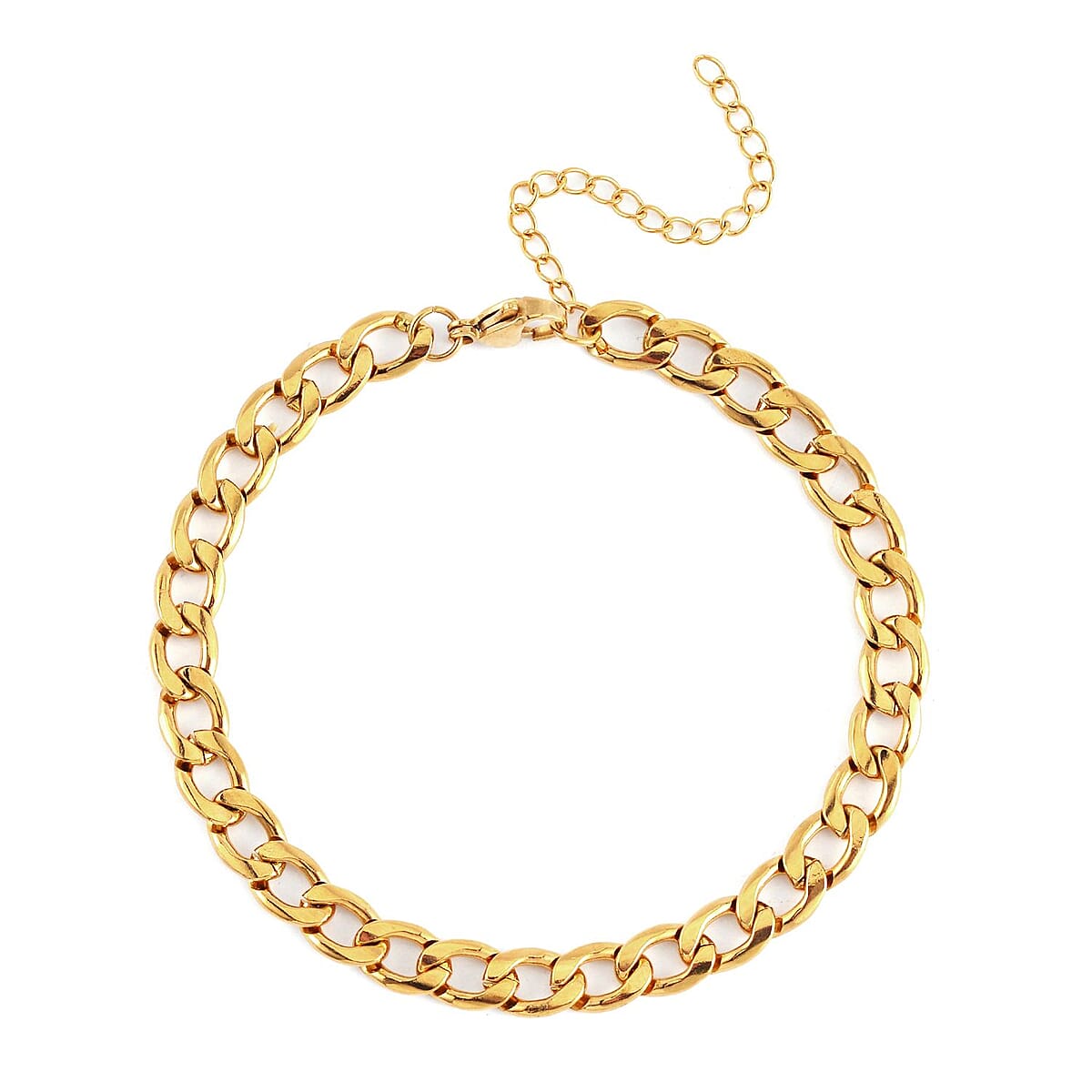 Set of 3 Curb Chain Bracelet in ION Plated YG Stainless Steel (7.50-9.50In) image number 6