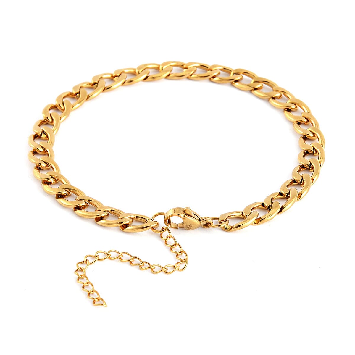 Set of 3 Curb Chain Bracelet in ION Plated YG Stainless Steel (7.50-9.50In) image number 7