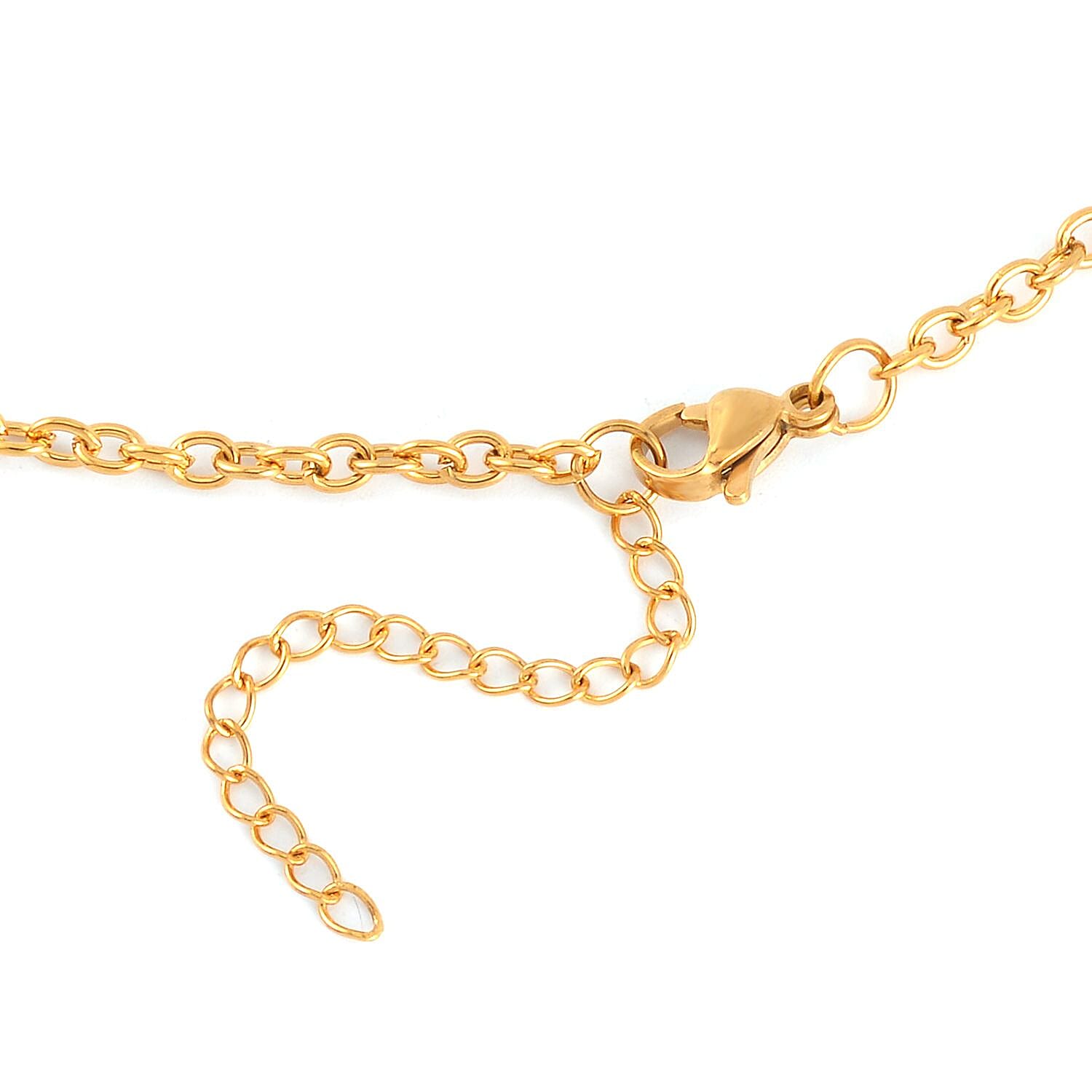 EverTrue Set of 3 Rolo Chain Necklaces 16, 20, 24 Inches with 2In Extender in ION Plated YG Stainless Steel