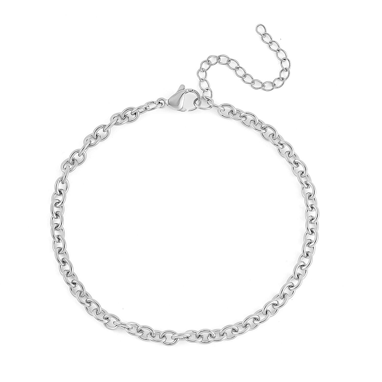 EverTrue Set of 3 Rolo Chain Bracelet in Stainless Steel (7.50-9.50In)