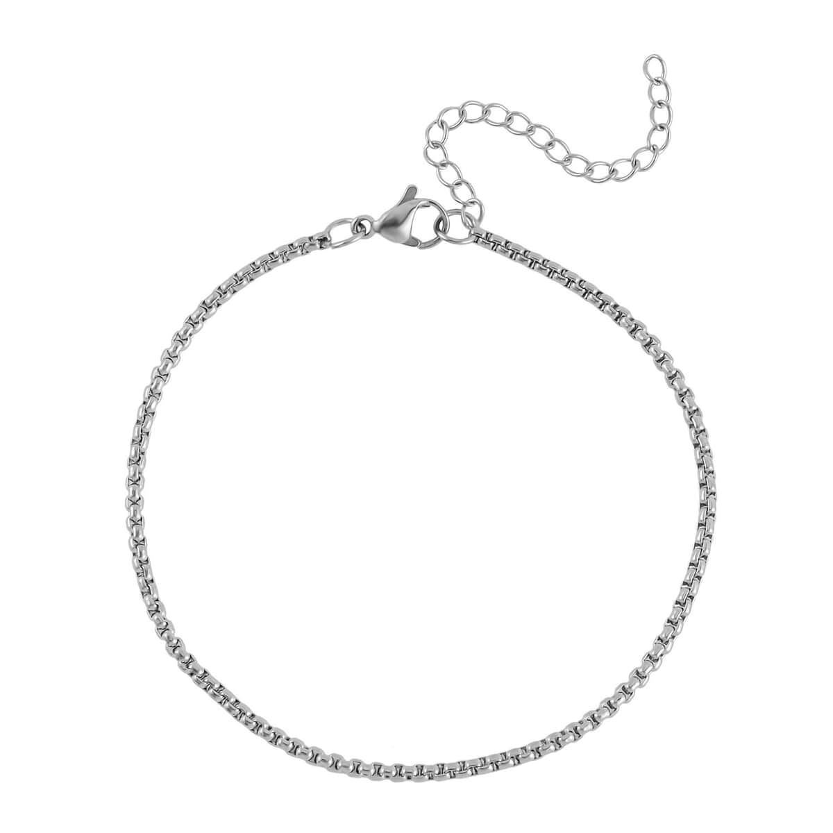 Set of 3 Round Box Chain Bracelet in Stainless Steel (7.50-9.50In) image number 2