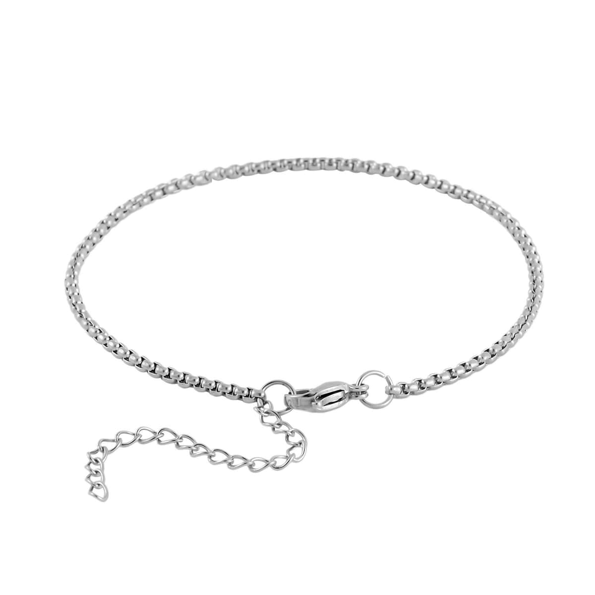 Set of 3 Round Box Chain Bracelet in Stainless Steel (7.50-9.50In) image number 3