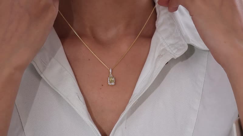 Premium Brazilian Heliodor and White Zircon Halo Ring (Size 5.0) and Pendant in Vermeil Yellow Gold Over Sterling Silver 2.90 ctw
