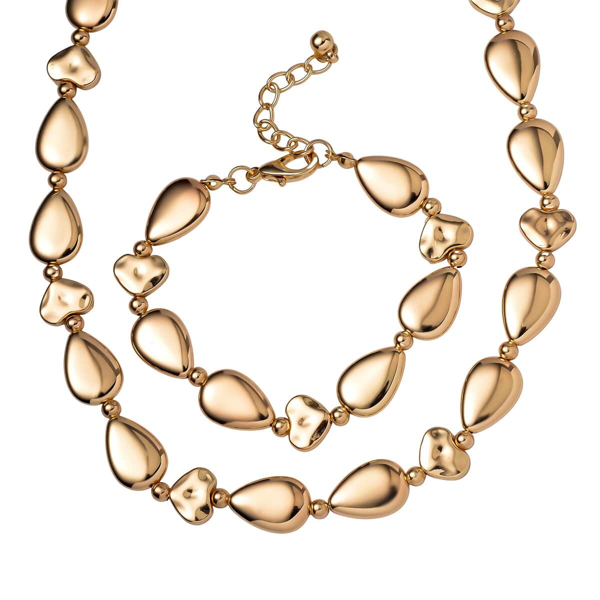 Resin Necklace 20-22 Inches and Bracelet 7.5-9.00In in Goldtone image number 0