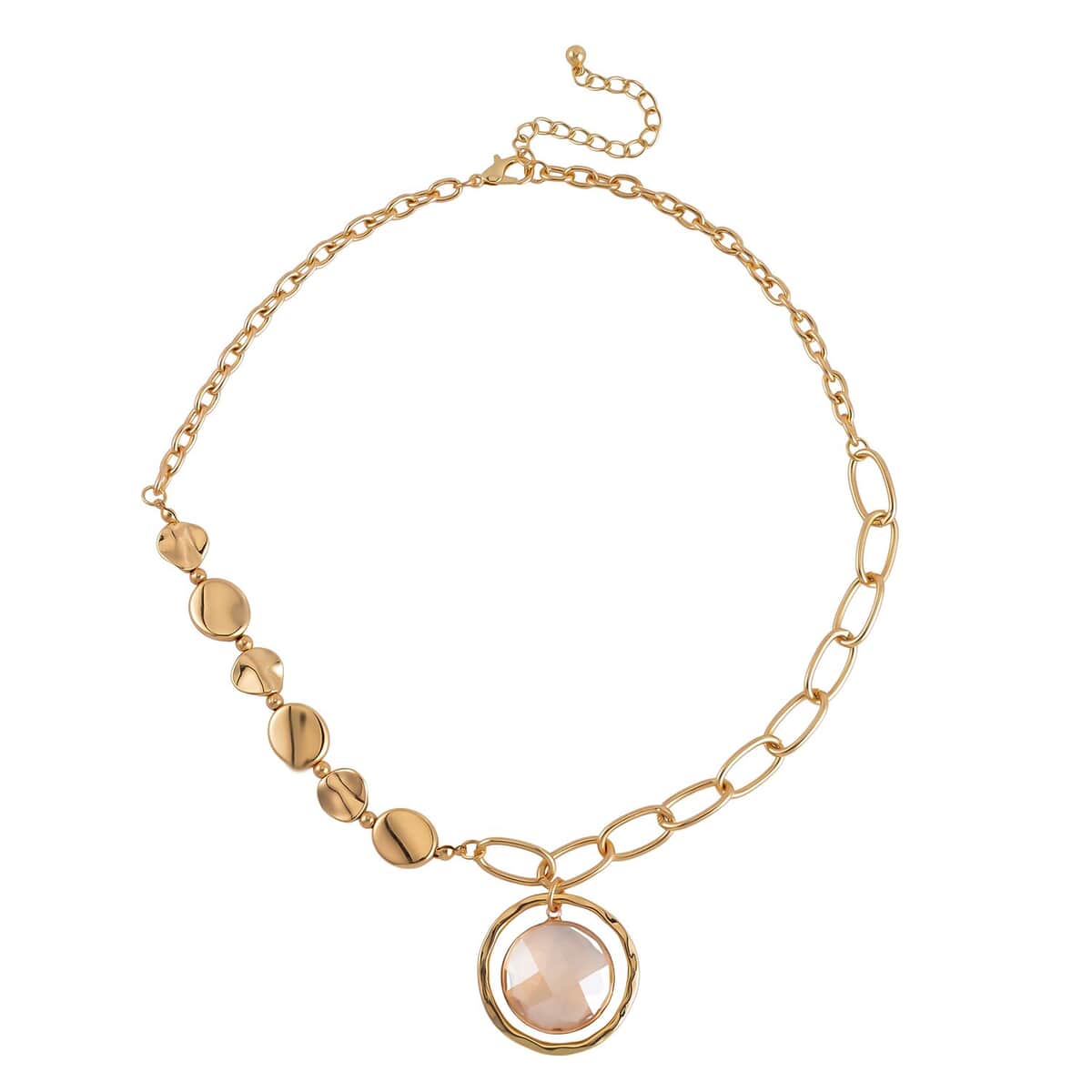 Champagne Glass Necklace 20-22 Inches and Bracelet (7.00In) in Goldtone image number 2