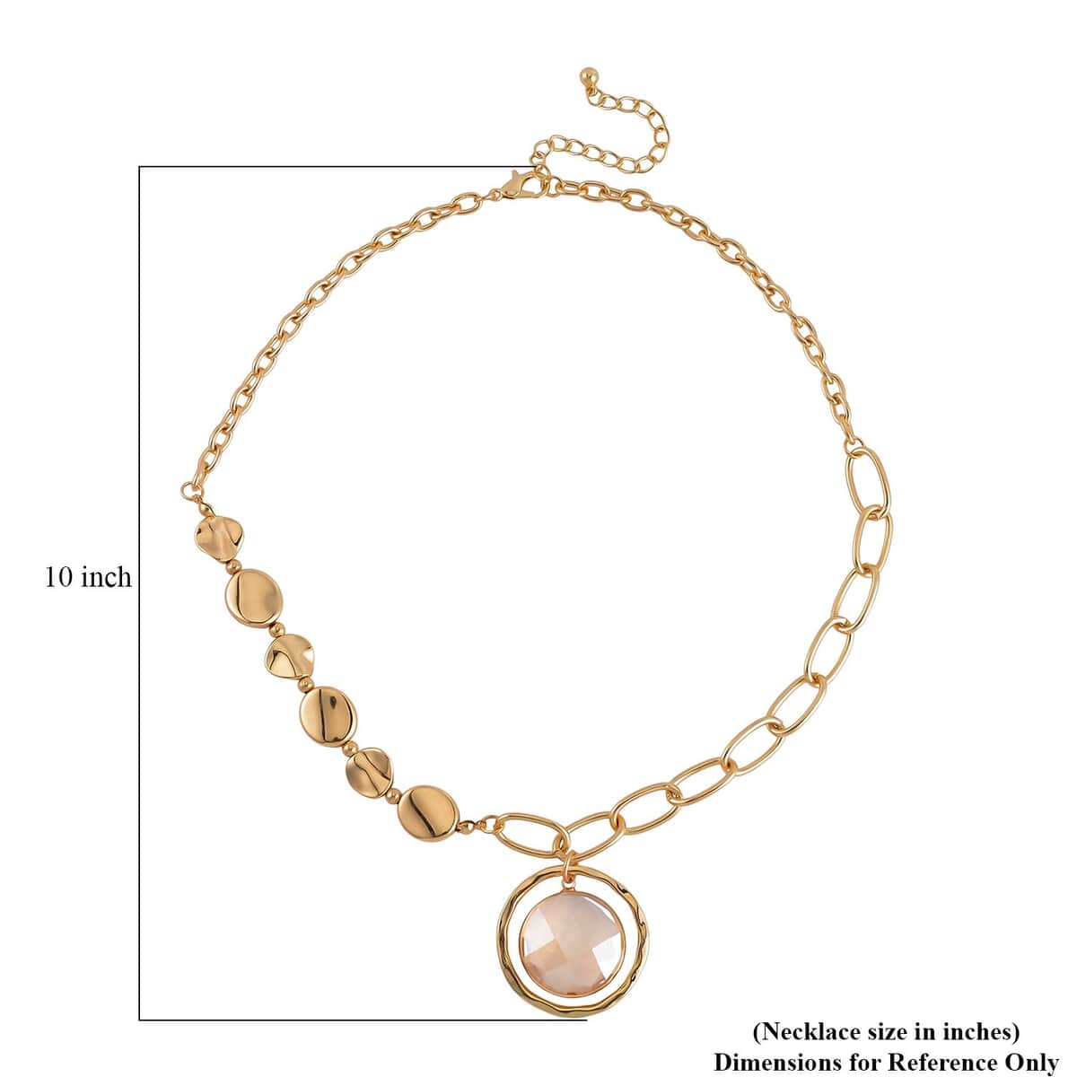 Champagne Glass Necklace 20-22 Inches and Bracelet (7.00In) in Goldtone image number 4