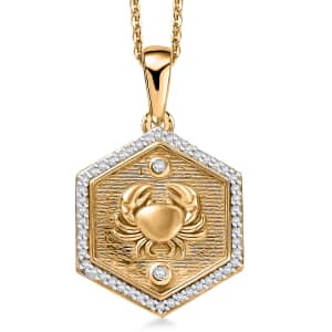 Niassa Ruby (FF) and Moissanite 0.40 ctw Medallion Pendant Necklace in Vermeil Yellow Gold Over Sterling Silver 20 Inches