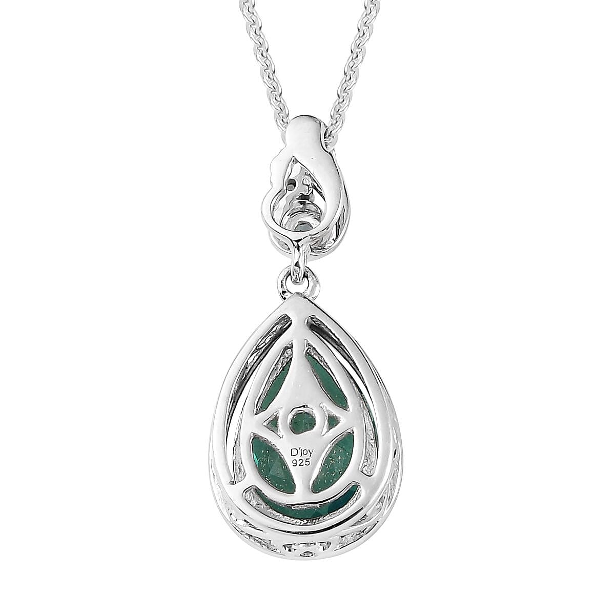 Peacock Quartz (Triplet) and Mint Apatite Pendant Necklace 20 Inches in Platinum Over Sterling Silver 3.50 ctw