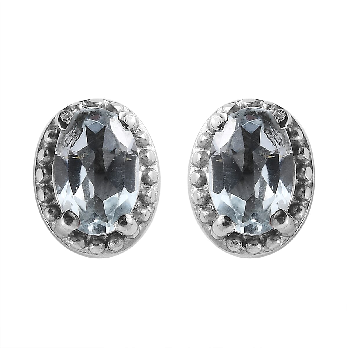 Sky Blue Topaz Bangle Bracelet (7.25In), 3 Stone Ring (Size 11.00), Pendant and Stud Earrings in Stainless Steel 8.25 ctw image number 4