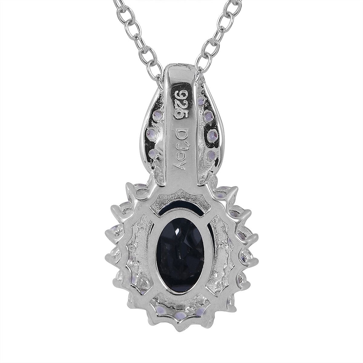 London Blue Topaz and Multi Gemstone Sunburst Pendant Necklace 18 Inches in Platinum Over Sterling Silver 2.90 ctw
