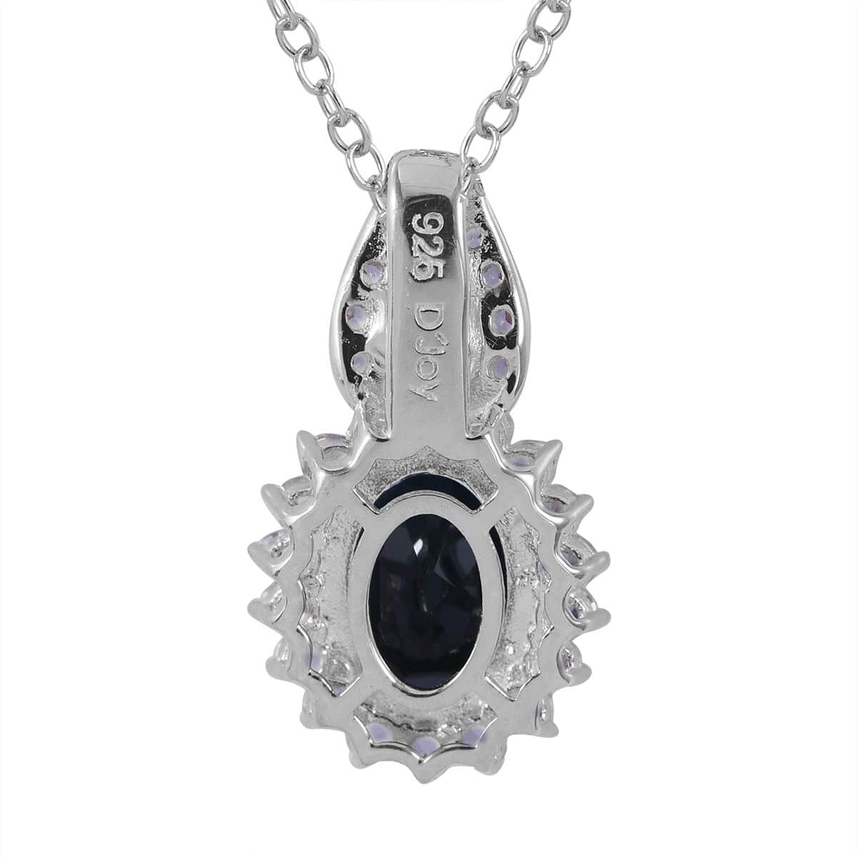 London Blue Topaz and Multi Gemstone Sunburst Pendant Necklace 18 Inches in Platinum Over Sterling Silver 2.90 ctw image number 3
