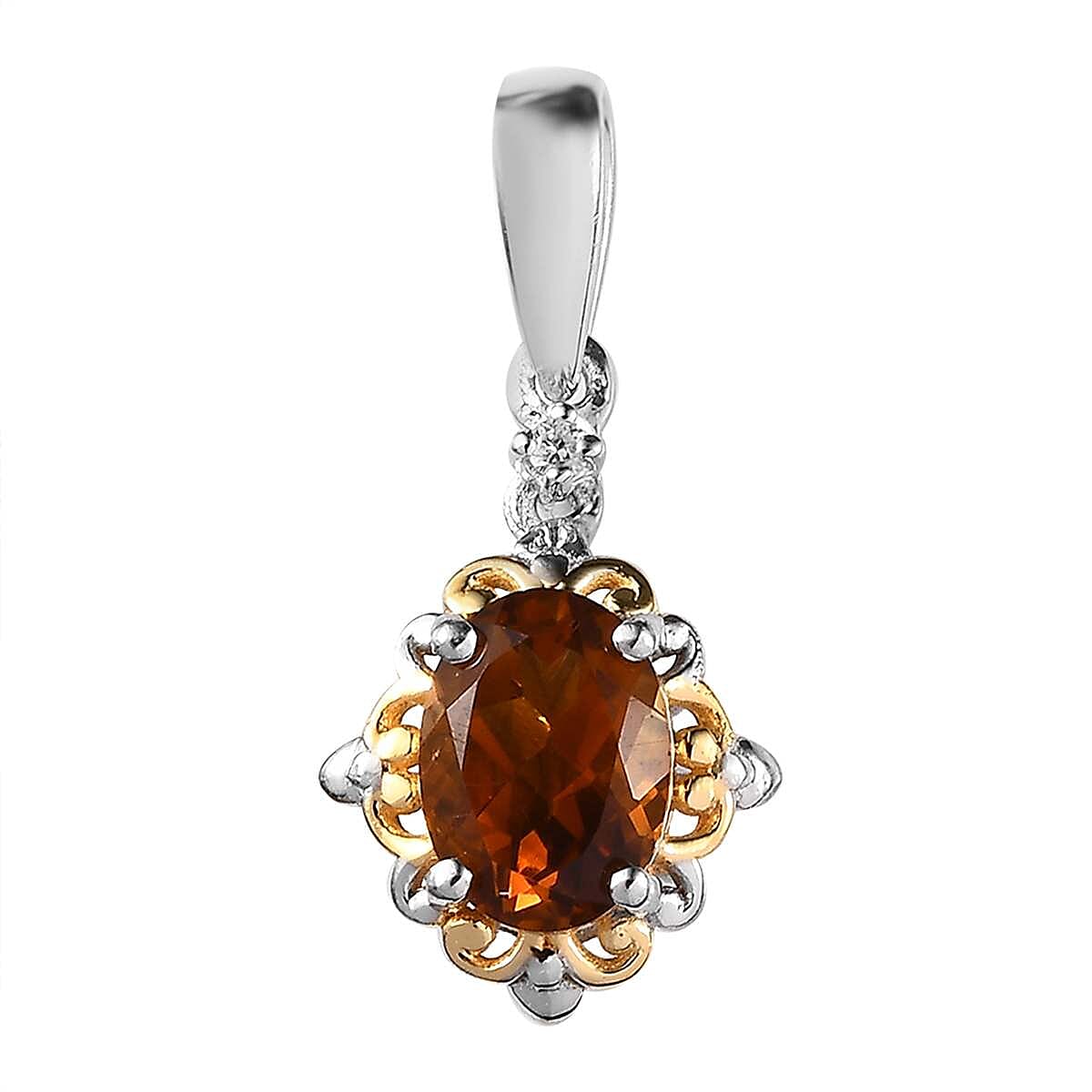 Santa Ana Madeira Citrine, Multi Gemstone Ring (Size 7.0) and Pendant in Vermeil YG and Platinum Over Sterling Silver 2.25 ctw image number 6