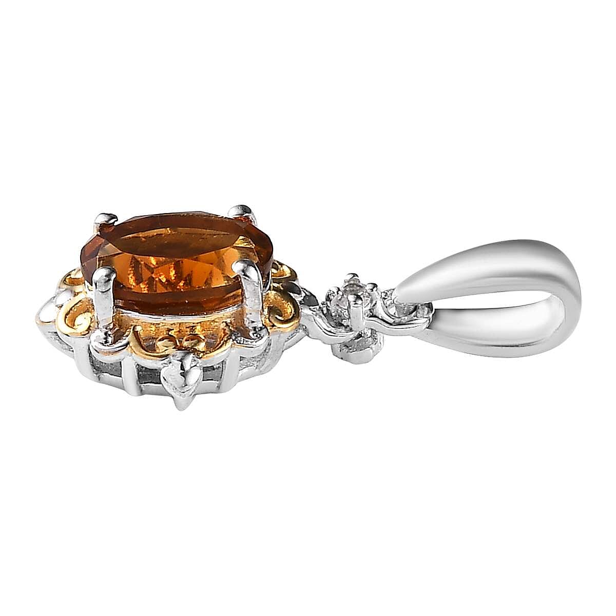 Santa Ana Madeira Citrine and Multi Gemstone Ring (Size 10.0) and Pendant in Vermeil Yellow Gold and Platinum Over Sterling Silver 2.25 ctw