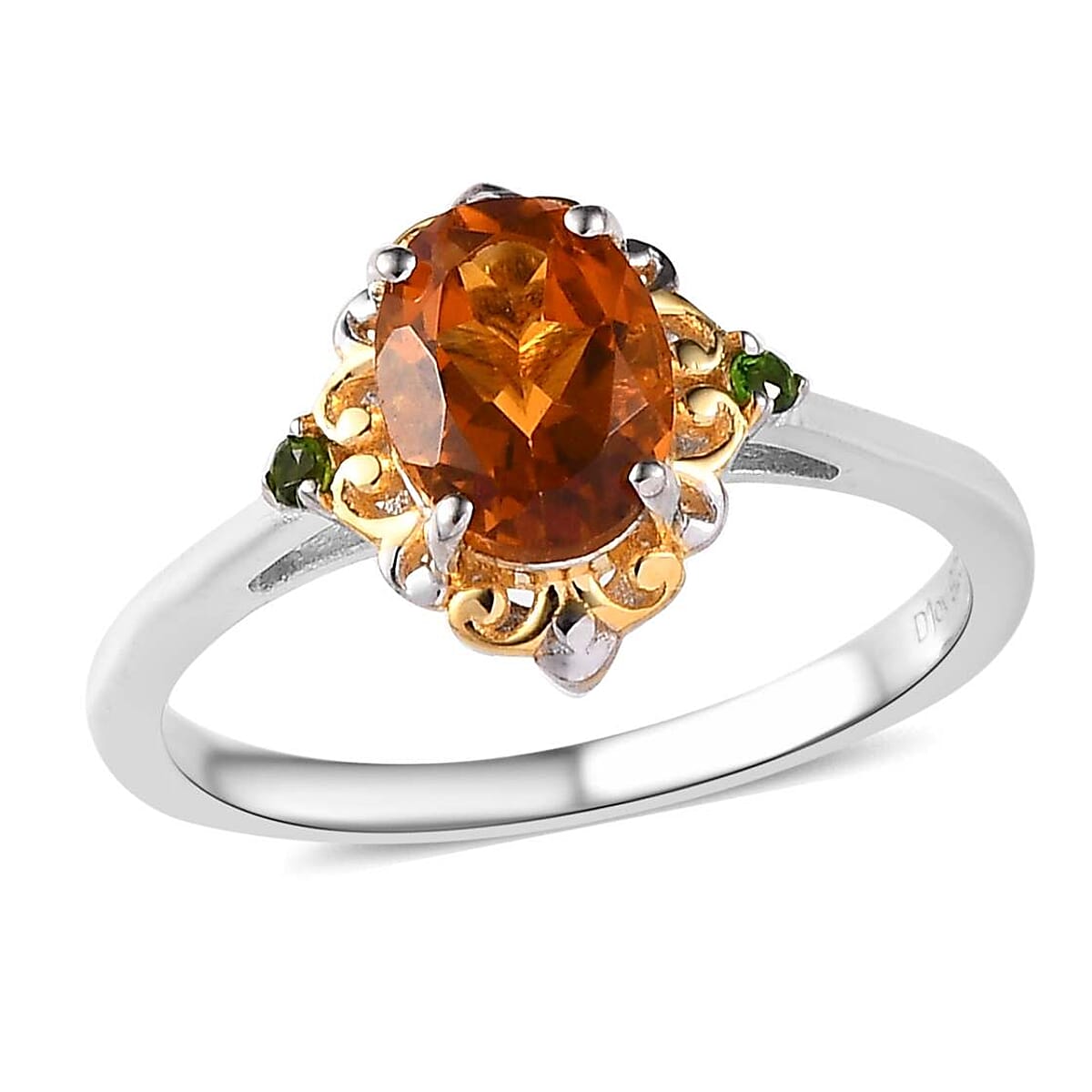 Santa Ana Madeira Citrine and Multi Gemstone Ring (Size 8.0) and Pendant in Vermeil YG and Platinum Over Sterling Silver 2.25 ctw image number 3