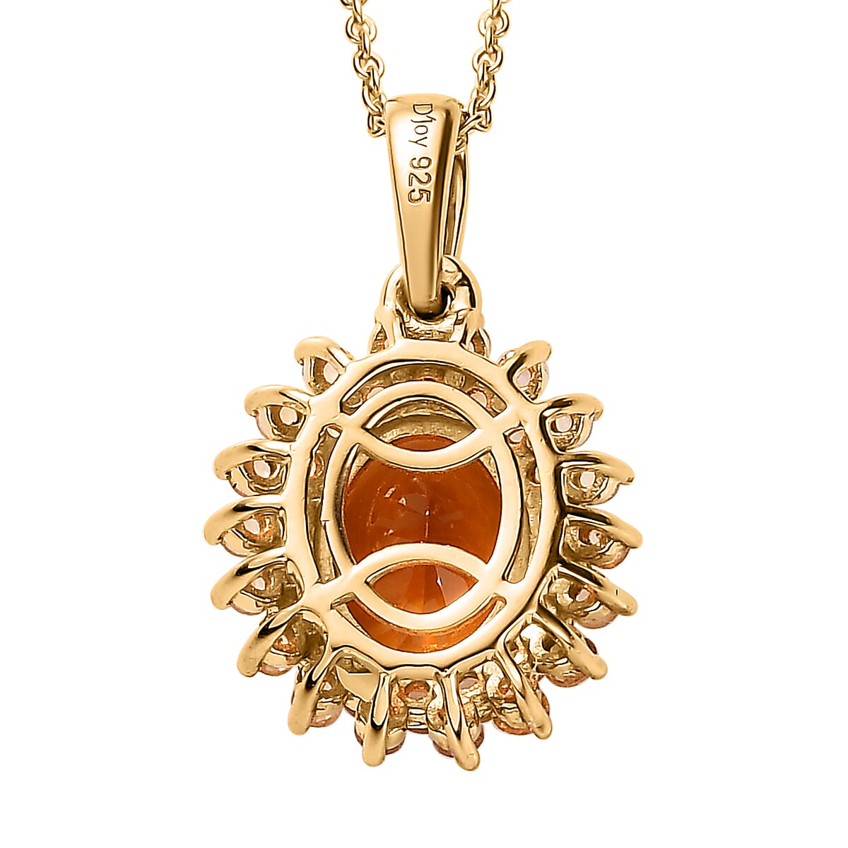 Premium Santa Ana Madeira Citrine Sunburst Pendant Necklace 20 Inches in Vermeil Yellow Gold Over Sterling Silver 3.70 ctw