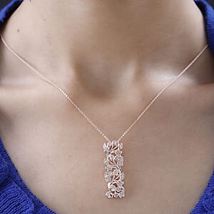 Uncut Natural Pink Diamond 0.25 ctw Pendant Necklace in Vermeil Rose Gold Over Sterling Silver 20 Inches