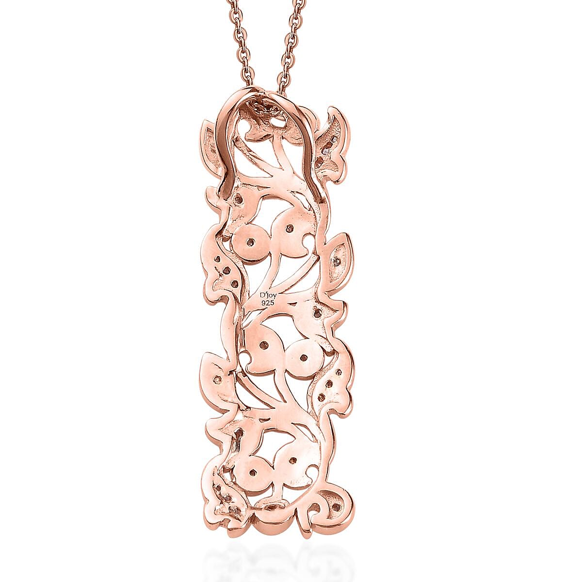 Uncut Natural Pink Diamond 0.25 ctw Pendant Necklace in Vermeil Rose Gold Over Sterling Silver 20 Inches
