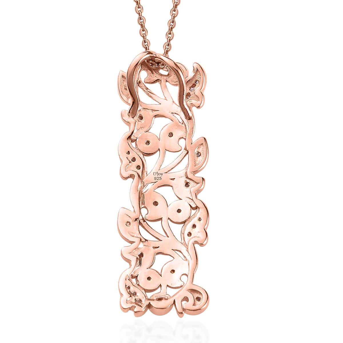 Natural Pink Diamond Pendant Necklace 20 Inches in Vermeil Rose Gold Over Sterling Silver 0.25 ctw image number 4