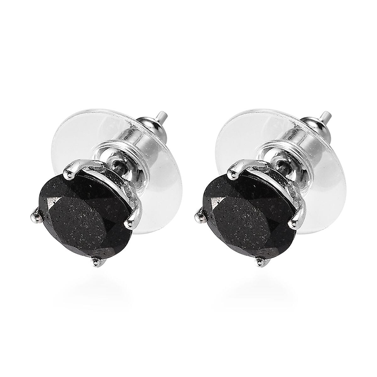 Black Tourmaline Set of 3 Stud Earrings in Platinum Over Sterling Silver 10.40 ctw