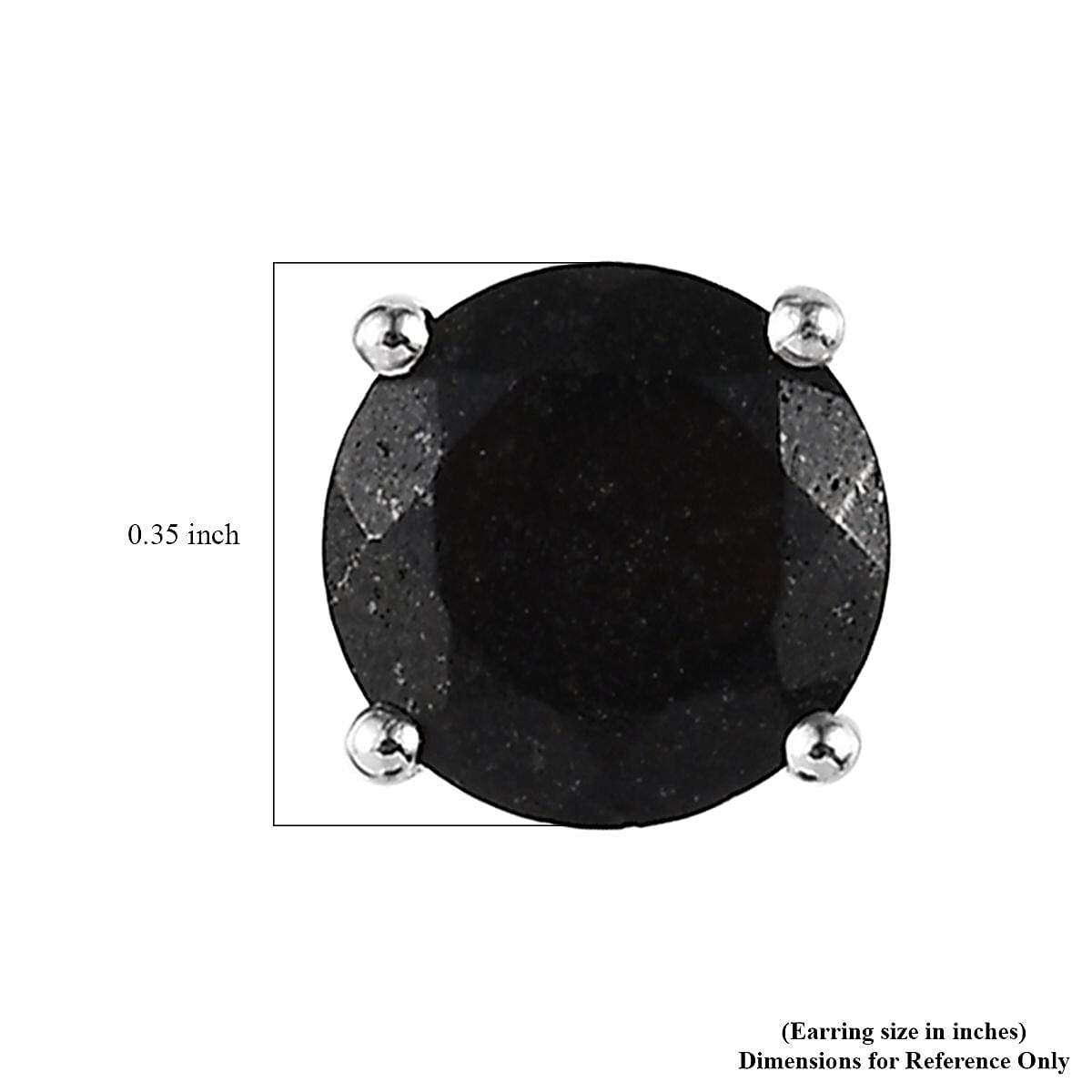 Black Tourmaline Set of 3 Stud Earrings in Platinum Over Sterling Silver 10.40 ctw